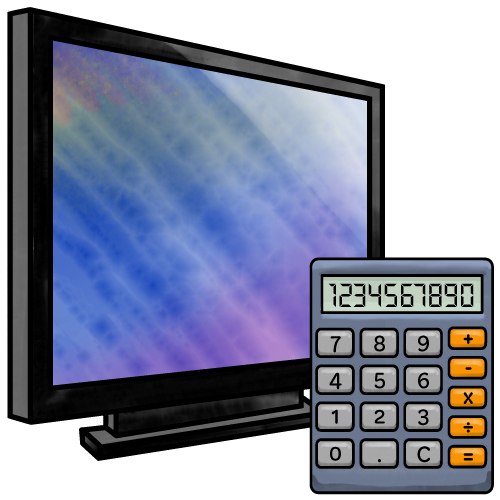 Illustration of a TV and calculator