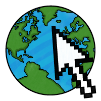 Illustration of a planet and pointer