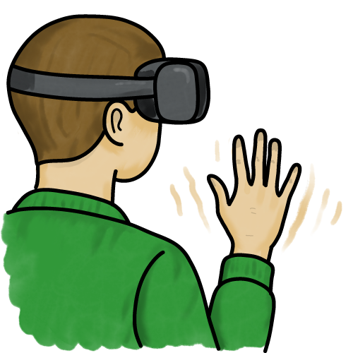 Illustration of a person using a VR headset