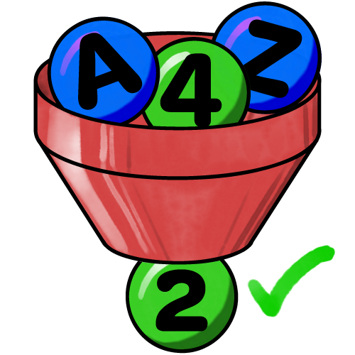 a funnel filtering numbers