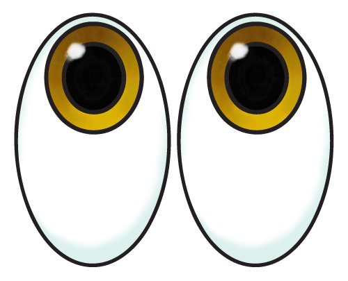 Illustration of two eyes looking upwards