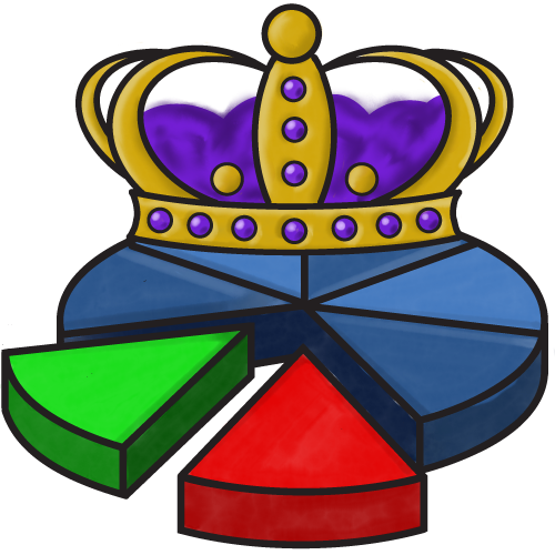 Illustration of a pie chart with a royal crown