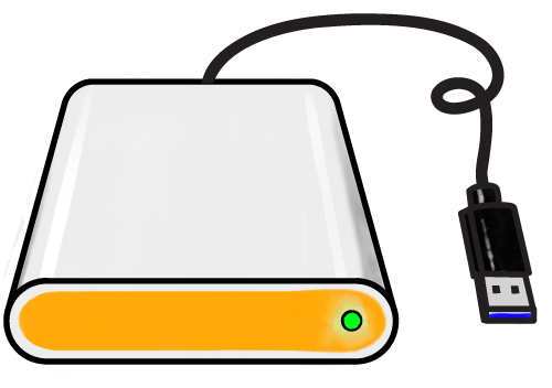 Illustration of a portable disk drive