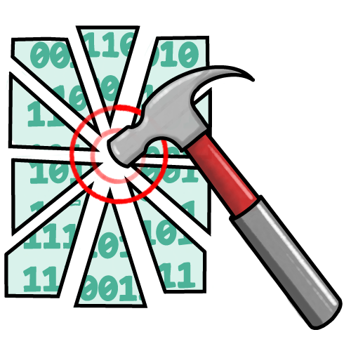 A smashed data icon
