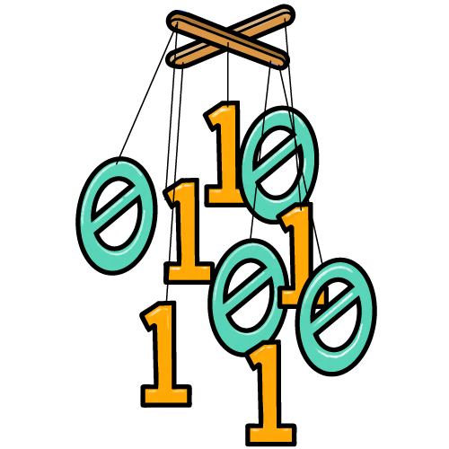 1s and 0s on a mobile