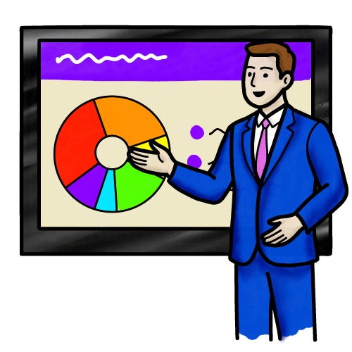 A man presenting on a smartboard