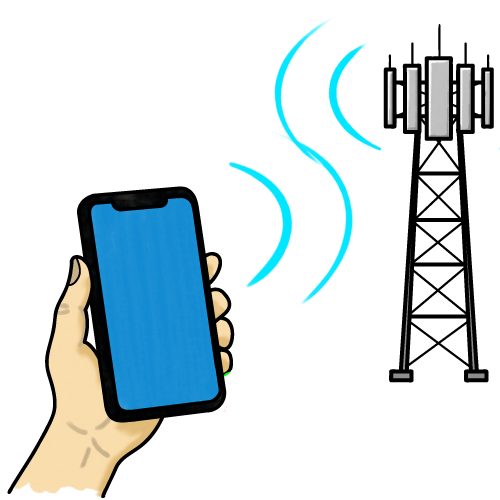Mobile phone and mast illustration