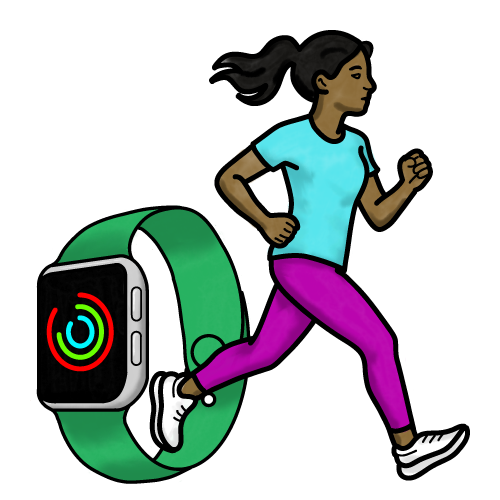 Illustration of a jogger and a smart watch